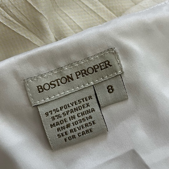 BOSTON PROPER | Ruched Sleeveless Cocktail Dress in Cream Ivory | Size 8 - Picture 9 of 10